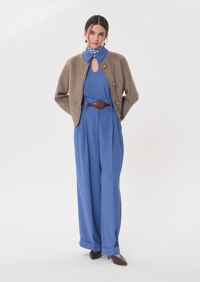 Pantalon Pia bleu denim coupe large Jean TARA JARMON