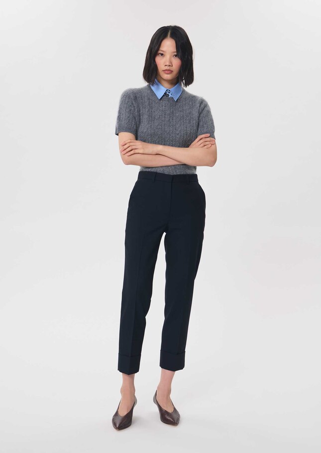 Pantalon Philippa bleu nuit à revers Nuit TARA JARMON
