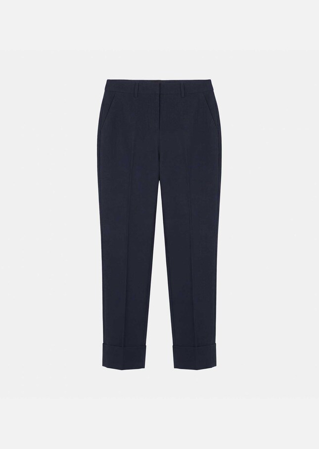 Pantalon Philippa bleu nuit à revers Nuit TARA JARMON