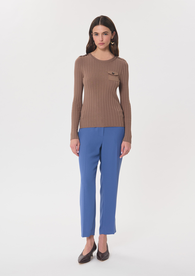 Pull Prisca caramel à poches plaquées Caramel TARA JARMON