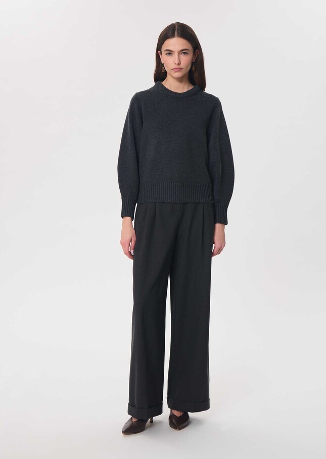 Pull Pollyn gris chiné col rond Gris chine TARA JARMON