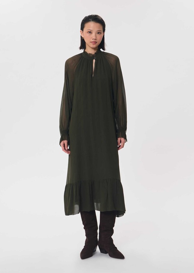Robe Romana longue kaki fluide Kaki TARA JARMON