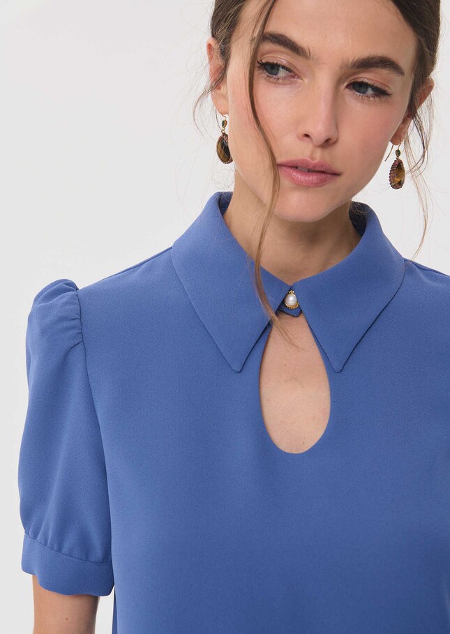 Top Thimotée denim col chemise noué Jean TARA JARMON