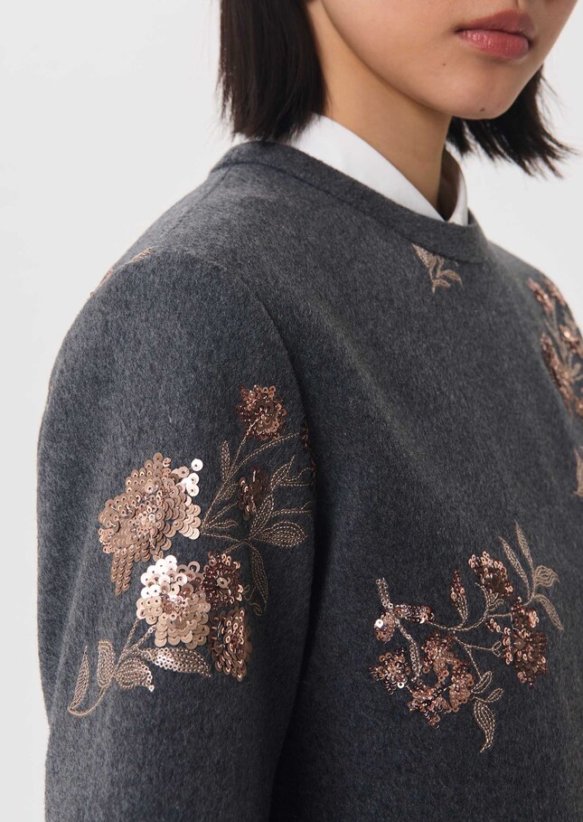 Top Thelma gris chiné fleuri Gris TARA JARMON