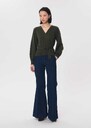 Gilet Gabbie kaki cache-cœur Kaki, Pourpre TARA JARMON