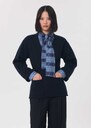 Gilet Gaya bleu nuit à nouer Gris chine, Nuit TARA JARMON