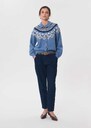 Gilet Giulietta bleu à empiècement jacquard Bleu TARA JARMON