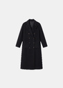 Manteau Montaine long noir croisé Noir, Noisette TARA JARMON