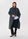 Manteau Michael gris chiné à fermeture asymétrique Gris chine, Kaki TARA JARMON