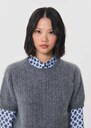 Pull Pamela gris chiné à manches courtes Caramel, Gris chine TARA JARMON