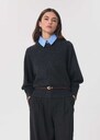 Pull Pollyn gris chiné col rond Gris chine, Mûre, Thym TARA JARMON