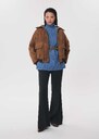 Pull Piccolina bleu à col roulé Bleu, Caramel TARA JARMON