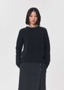 Pull Pilou gris chiné à col roulé Gris chine, Nuit TARA JARMON