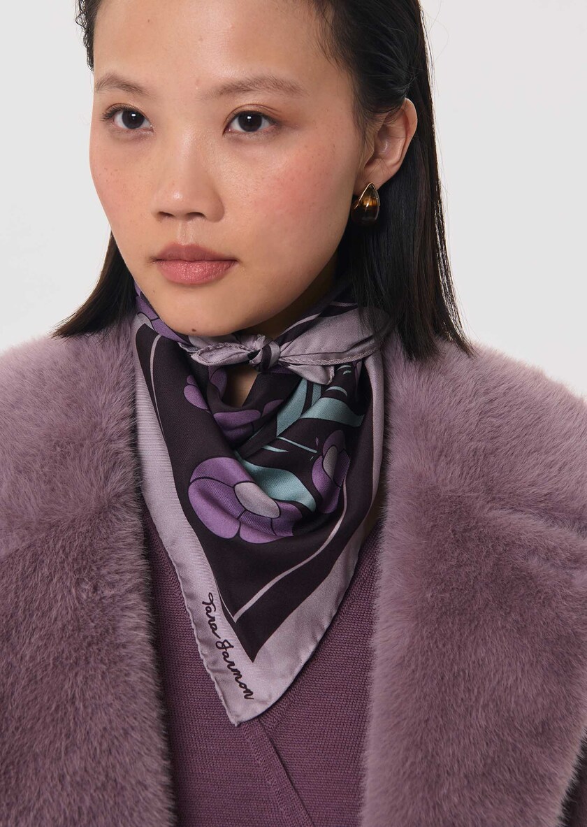 Foulard Elena soie figue à fleurs Figue TARA JARMON