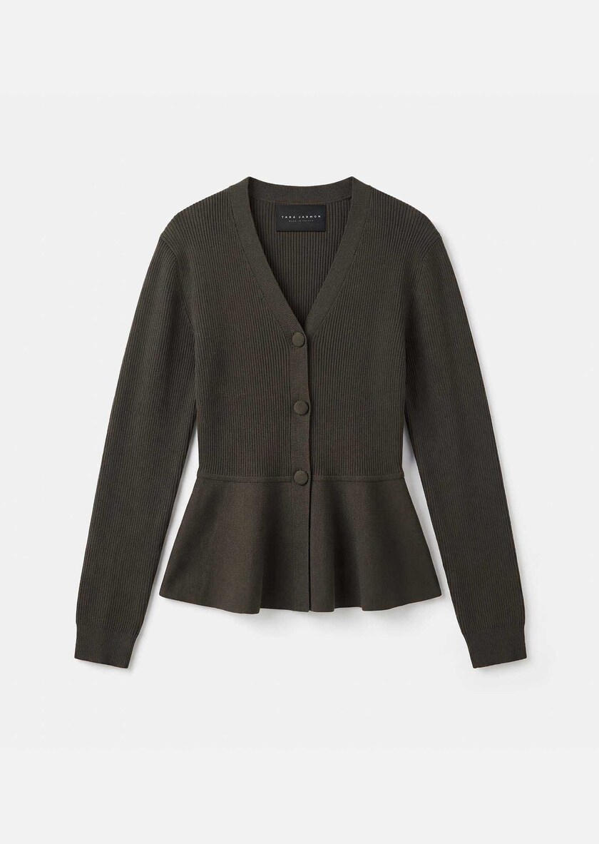 Gilet Gisela kaki à basque Kaki TARA JARMON