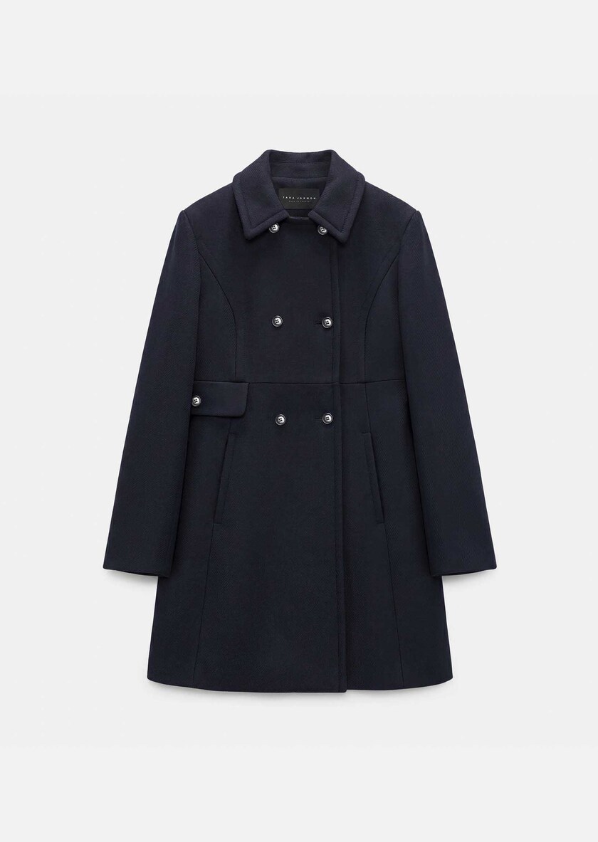 Manteau Martha bleu nuit croisé ceinturé Nuit TARA JARMON