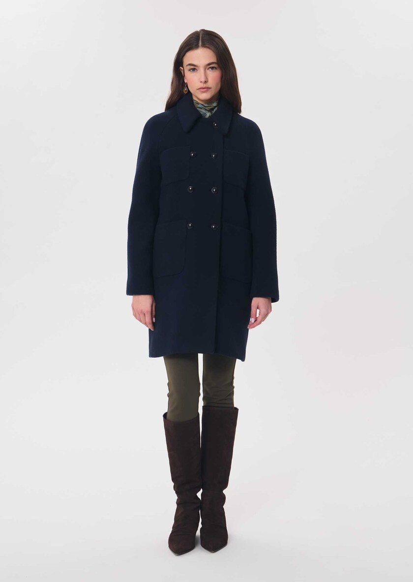 Manteau Maryline bleu nuit croisé Nuit TARA JARMON