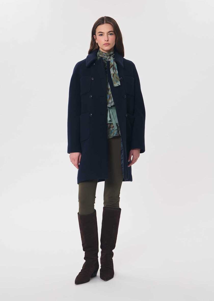 Manteau Maryline bleu nuit croisé Nuit TARA JARMON