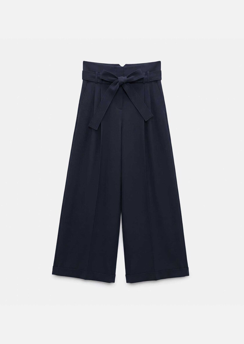 Pantalon Pia bleu nuit ceinturé Nuit TARA JARMON