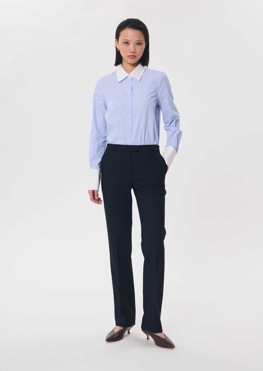 Pantalon Paolino bleu nuit droit Nuit TARA JARMON