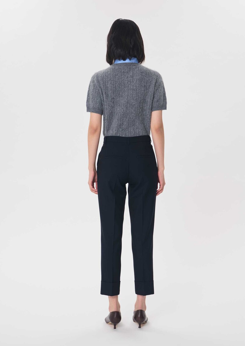 Pantalon Philippa bleu nuit à revers Nuit TARA JARMON