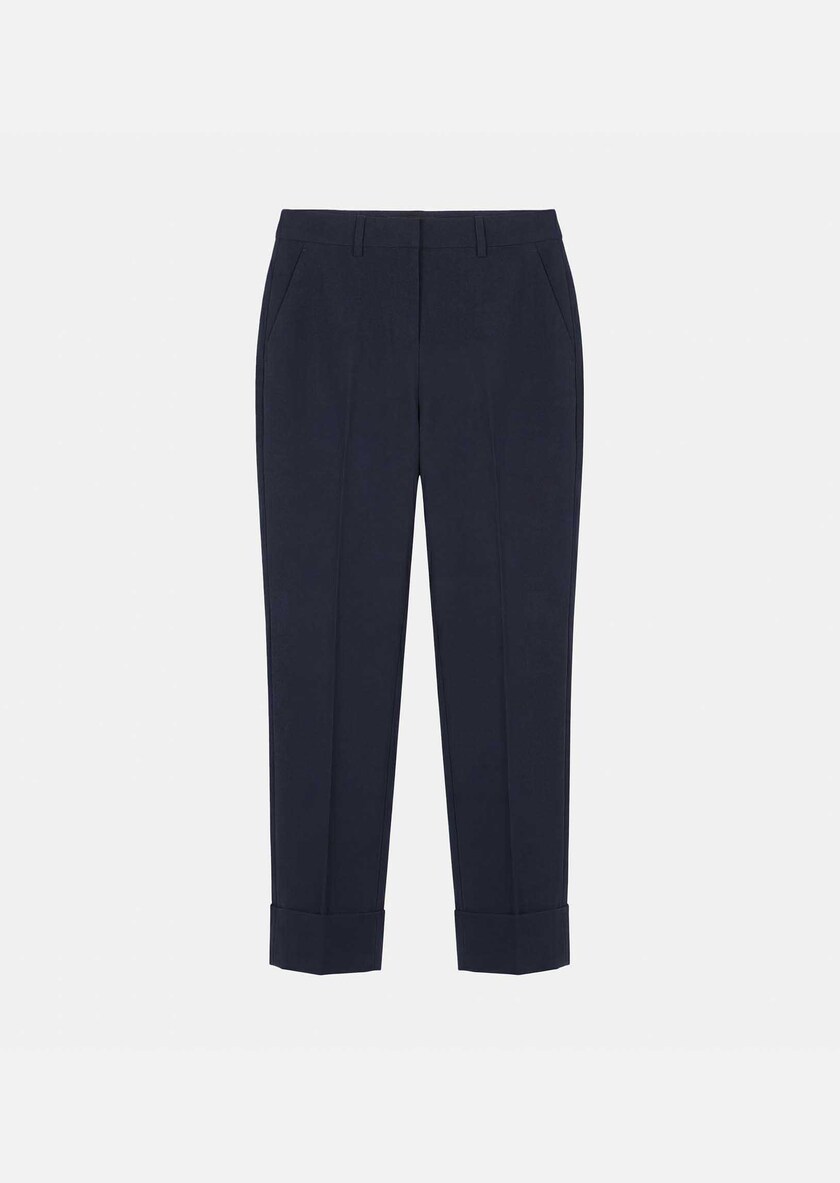 Pantalon Philippa bleu nuit à revers Nuit TARA JARMON