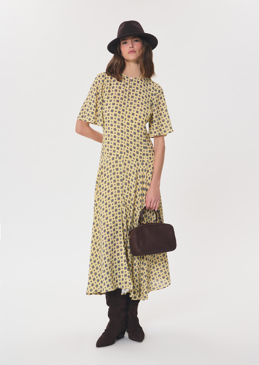 Robe Risha vanille fleuri col V Vanille TARA JARMON