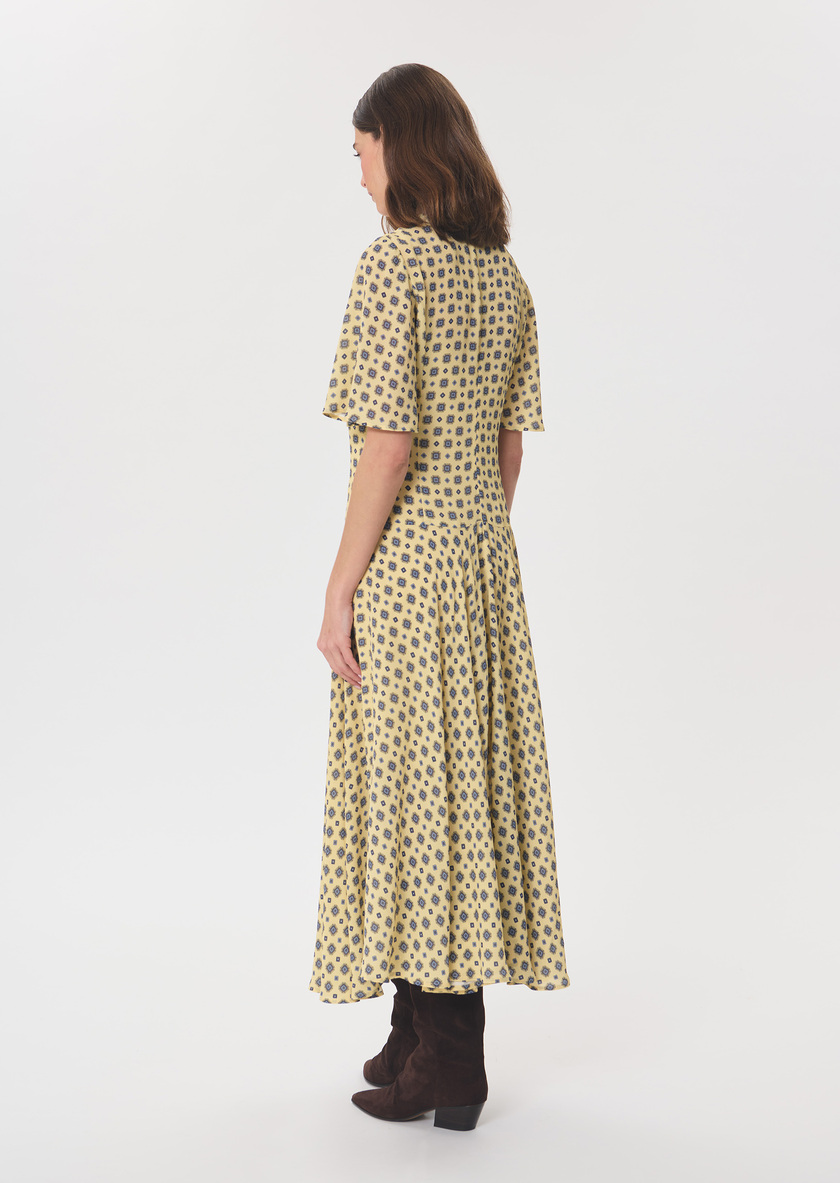 Robe Risha vanille fleuri col V Vanille TARA JARMON