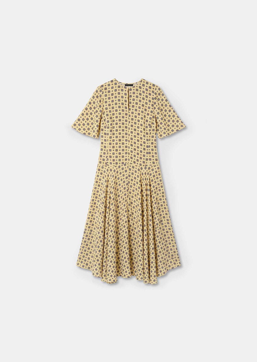 Robe Risha vanille fleuri col V Vanille TARA JARMON