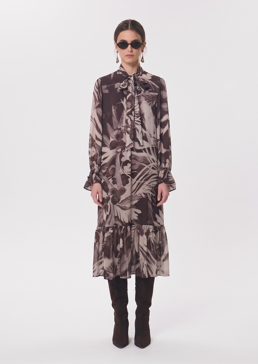 Robe Rhita figue longue à l'imprimé fleuri Figue TARA JARMON