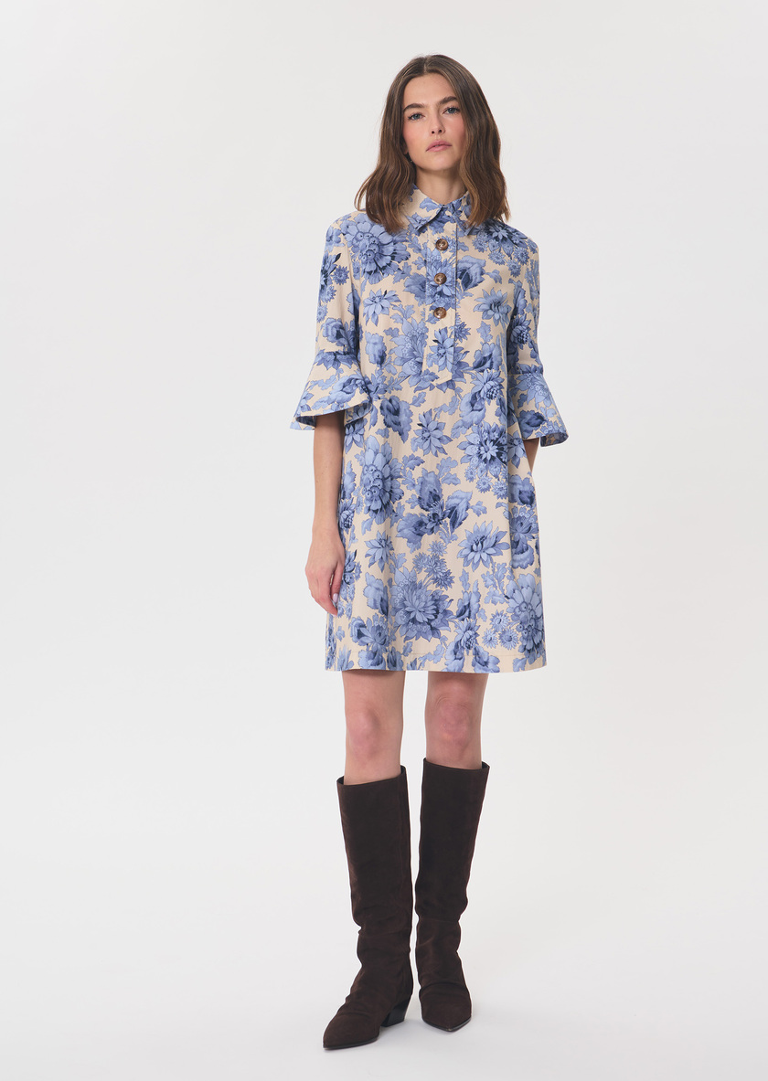 Robe Roselia écru fleuri boutonnée Ecru TARA JARMON