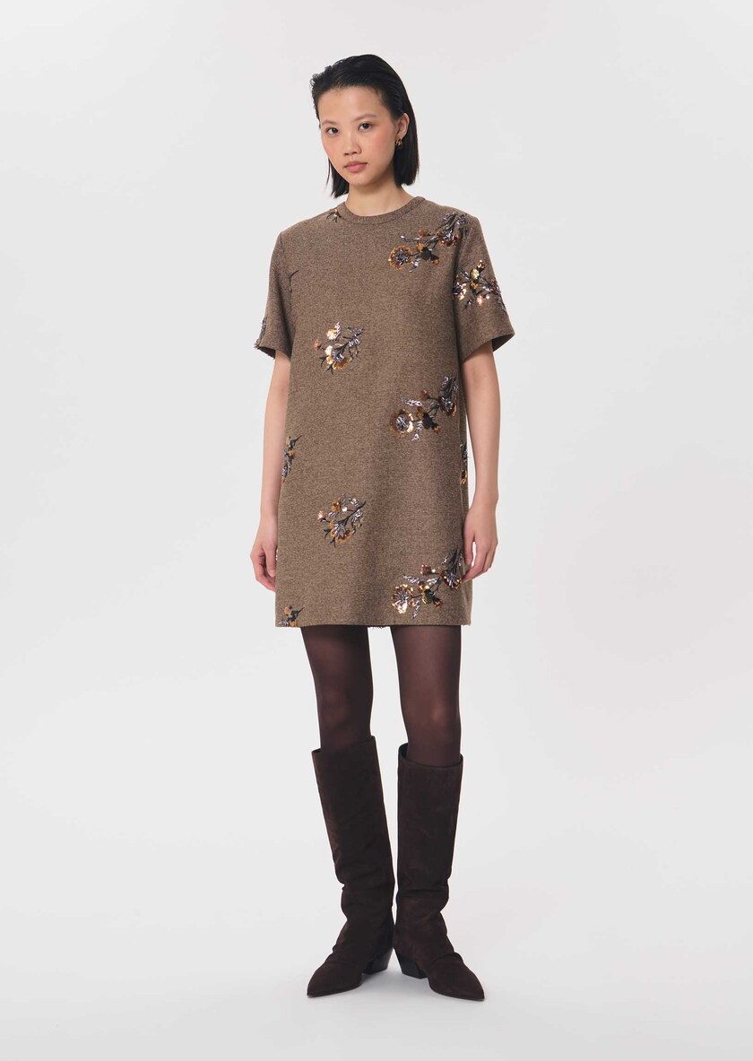 Robe Romia caramel à l'imprimé fleuri Caramel TARA JARMON