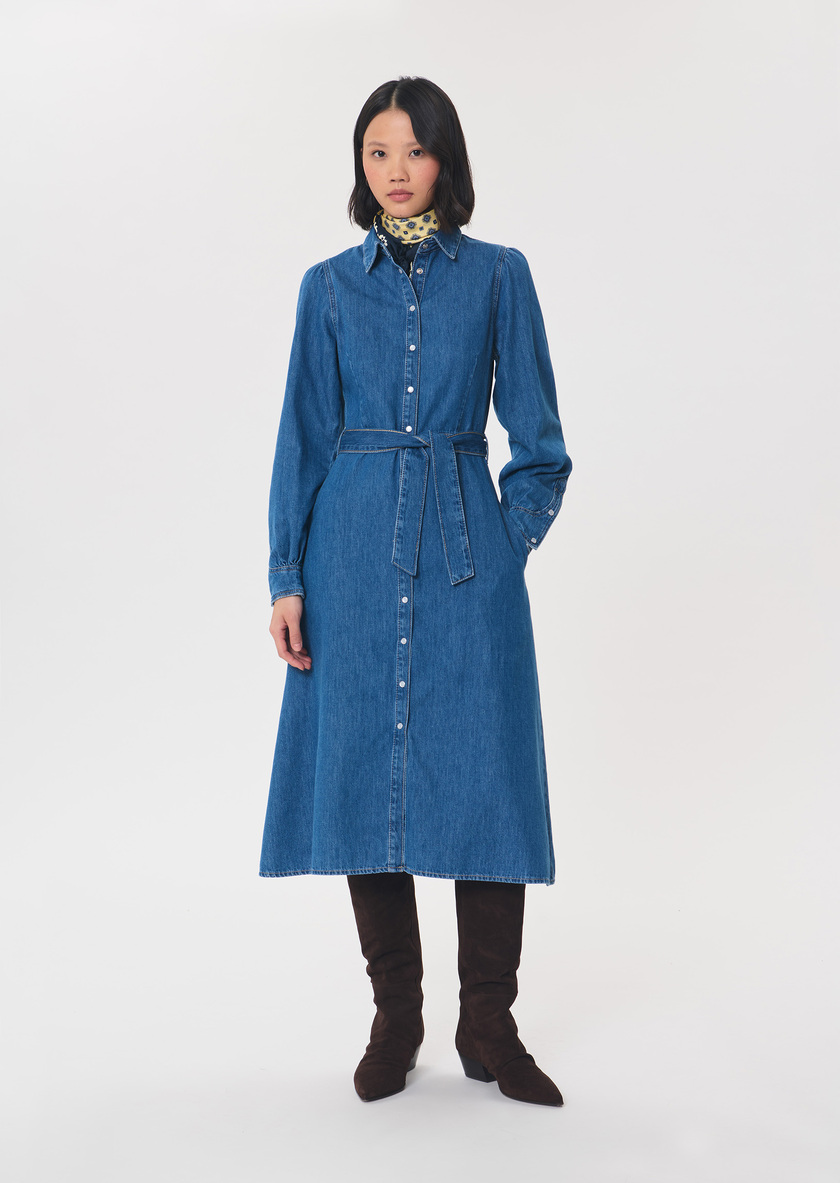 Robe Rodéo long denim boutonné Jean TARA JARMON