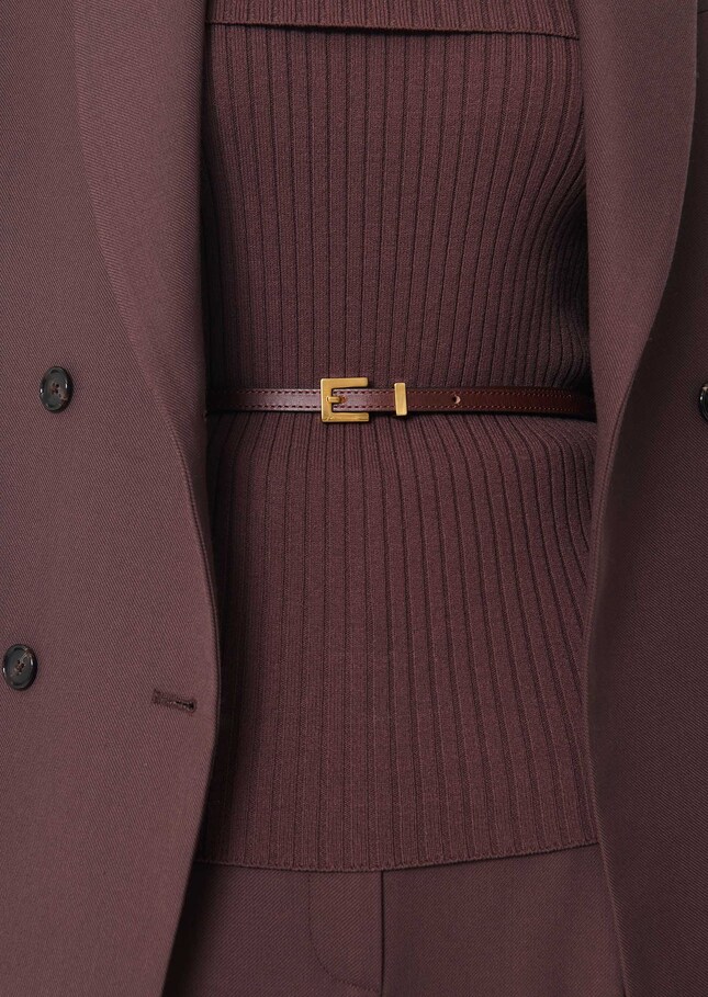 Ceinture Lily cuir tonka à boucle dorée Tonka TARA JARMON