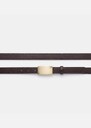 Ceinture Lison cuir tonka à boucle carrée Figue, Tonka TARA JARMON