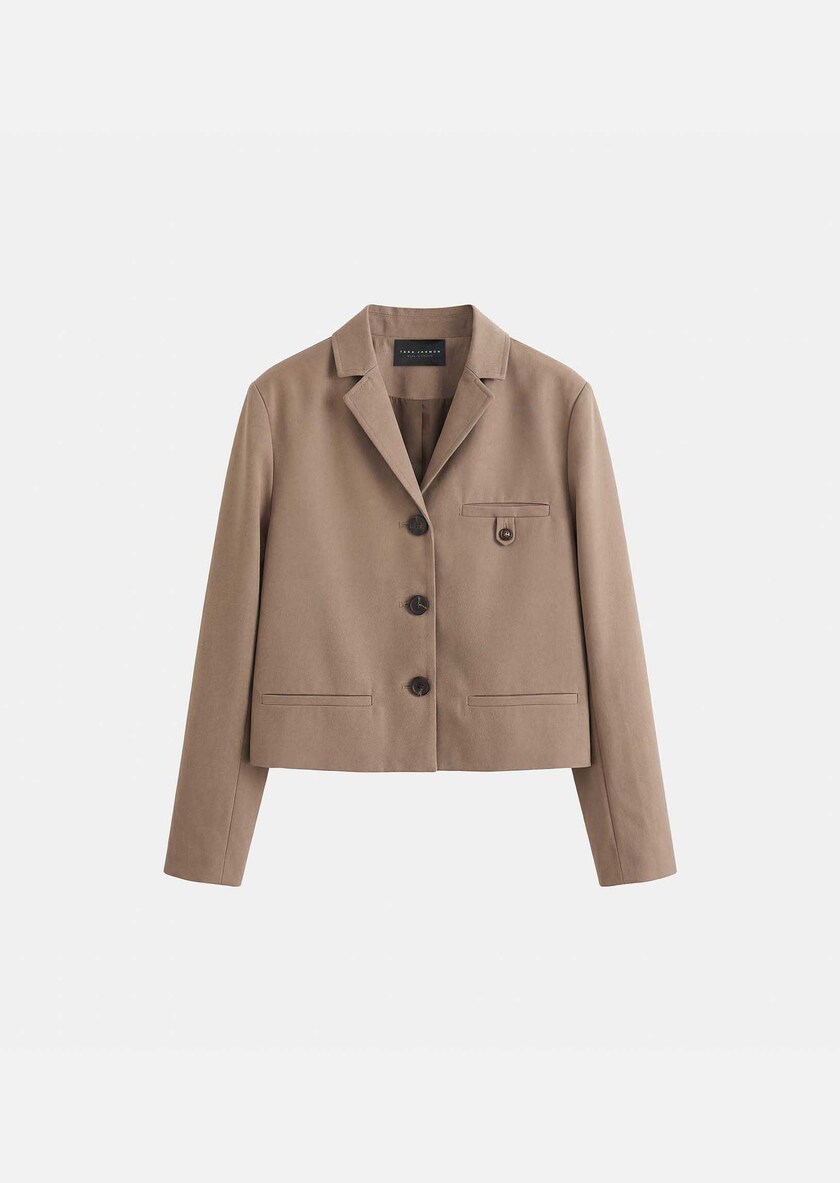 Veste Vittorio caramel courte col tailleur Caramel TARA JARMON