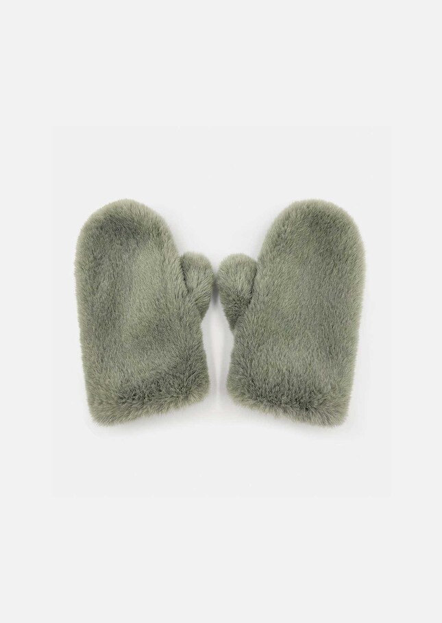 Gants Ambre céladon en moufles fourrées Céladon TARA JARMON