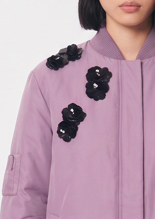 Blouson Bérénice pourpre à fleurs brodées Pourpre TARA JARMON