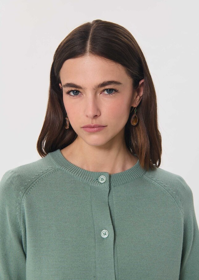 Gilet Giulia céladon col rond Céladon TARA JARMON