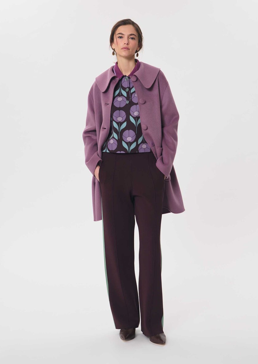 Manteau Marie pourpre à col arrondi Pourpre TARA JARMON