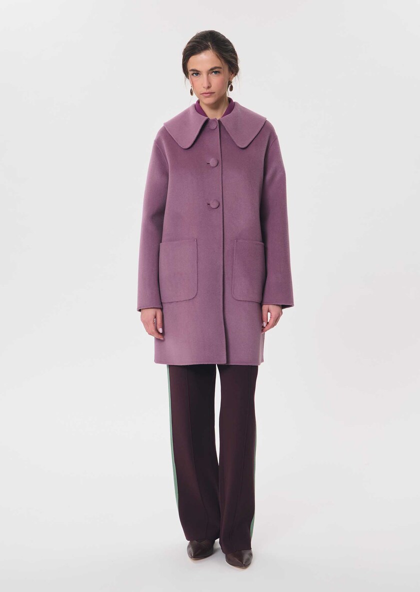 Manteau Marie pourpre à col arrondi Pourpre TARA JARMON