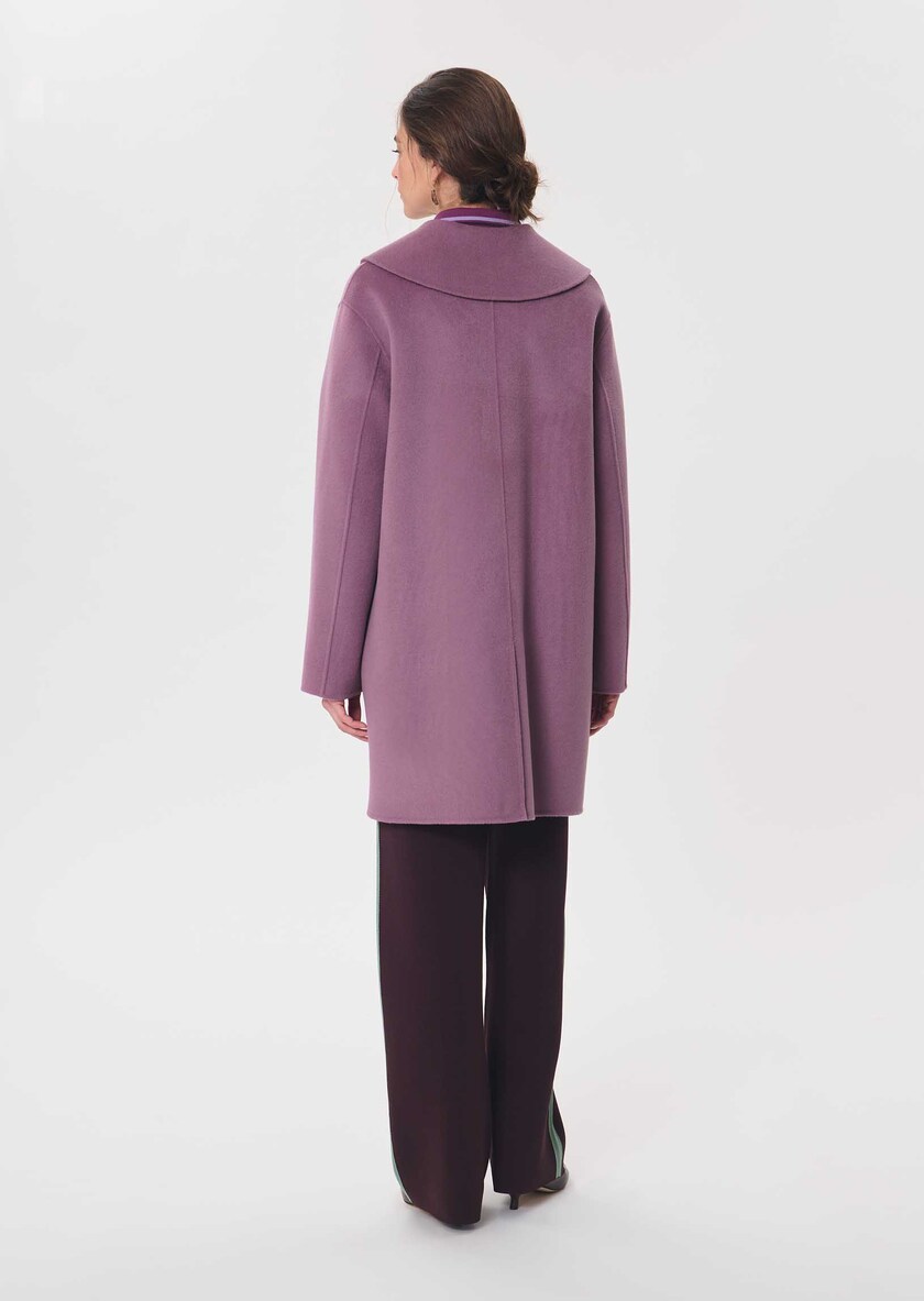 Manteau Marie pourpre à col arrondi Pourpre TARA JARMON