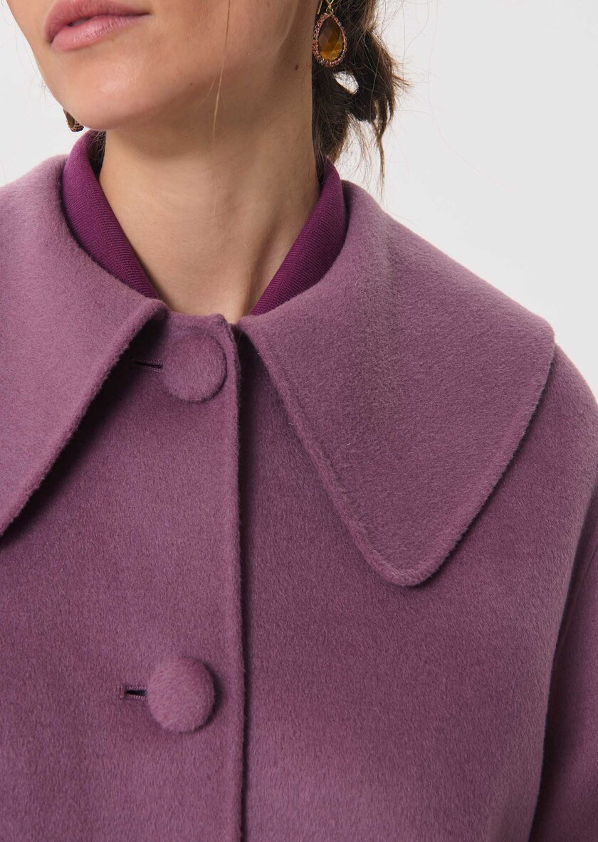 Manteau Marie pourpre à col arrondi Pourpre TARA JARMON
