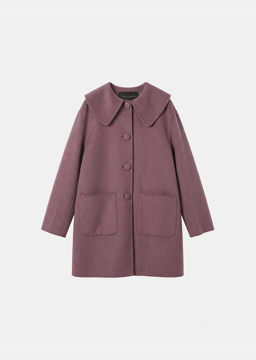 Manteau Marie pourpre à col arrondi Pourpre TARA JARMON