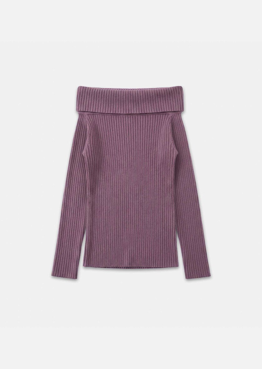 Pull Philippine pourpre col bateau Pourpre TARA JARMON