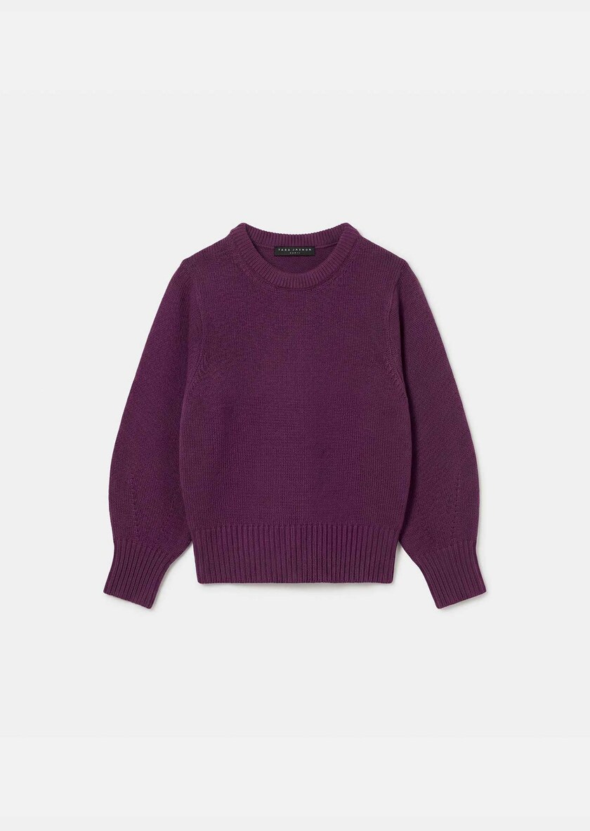 Pull Pollyn mûre col rond Mûre TARA JARMON