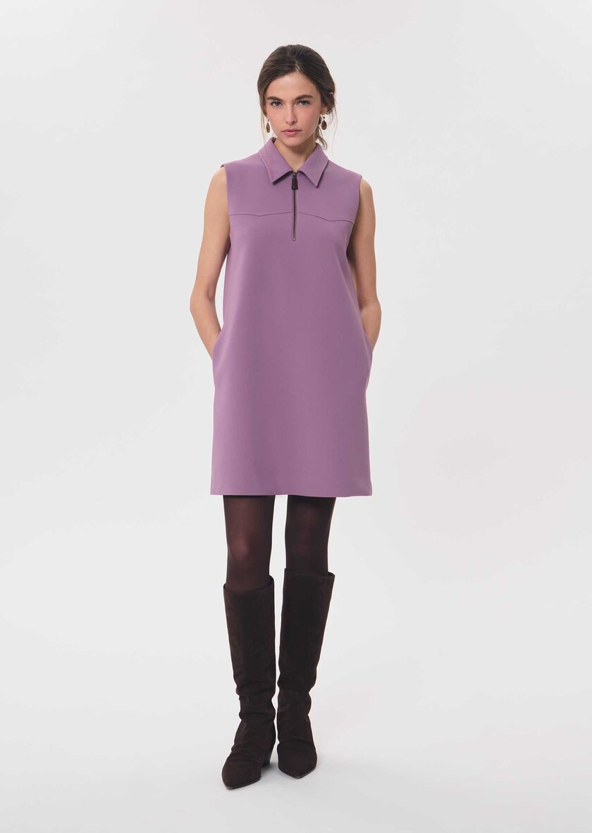 Robe Riffi pourpre à col chemise Pourpre TARA JARMON