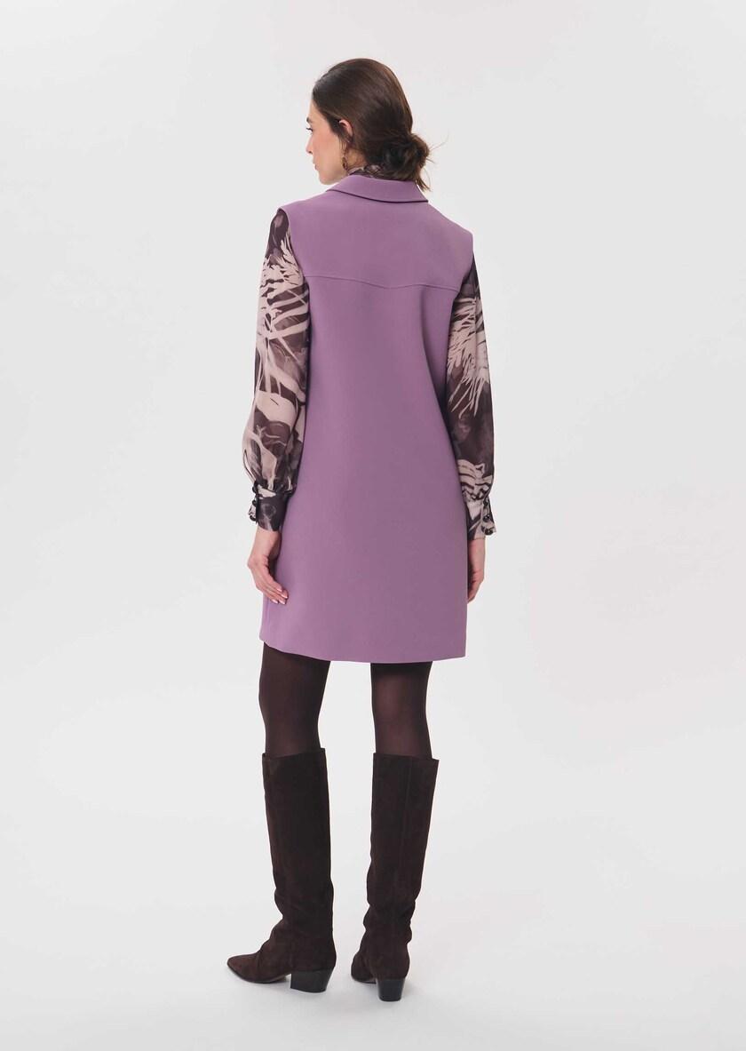 Robe Riffi pourpre à col chemise Pourpre TARA JARMON