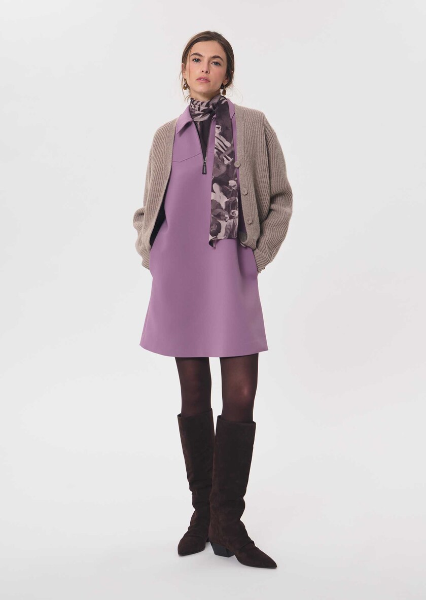 Robe Riffi pourpre à col chemise Pourpre TARA JARMON